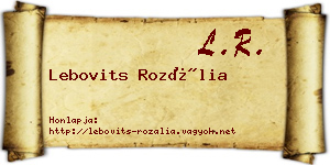 Lebovits Rozália névjegykártya
