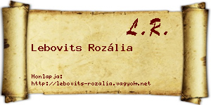 Lebovits Rozália névjegykártya